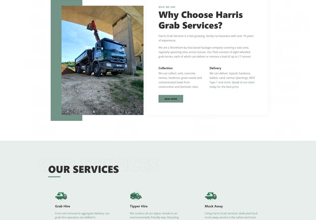 Harris Grab Services website