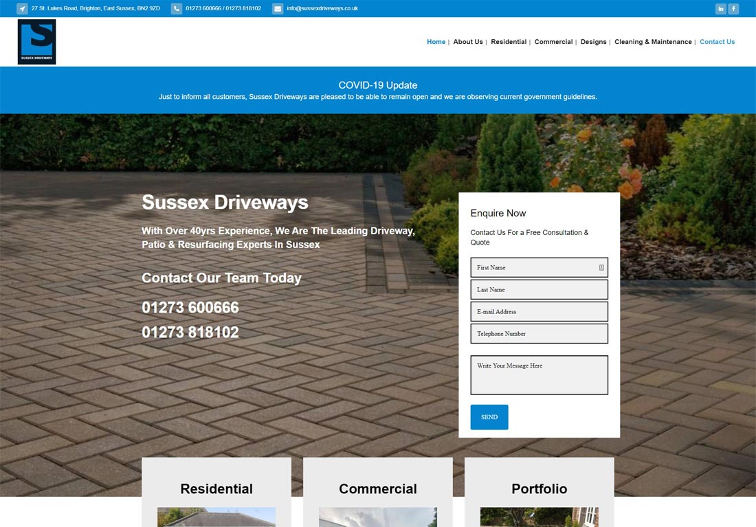 Sussex Driveways website