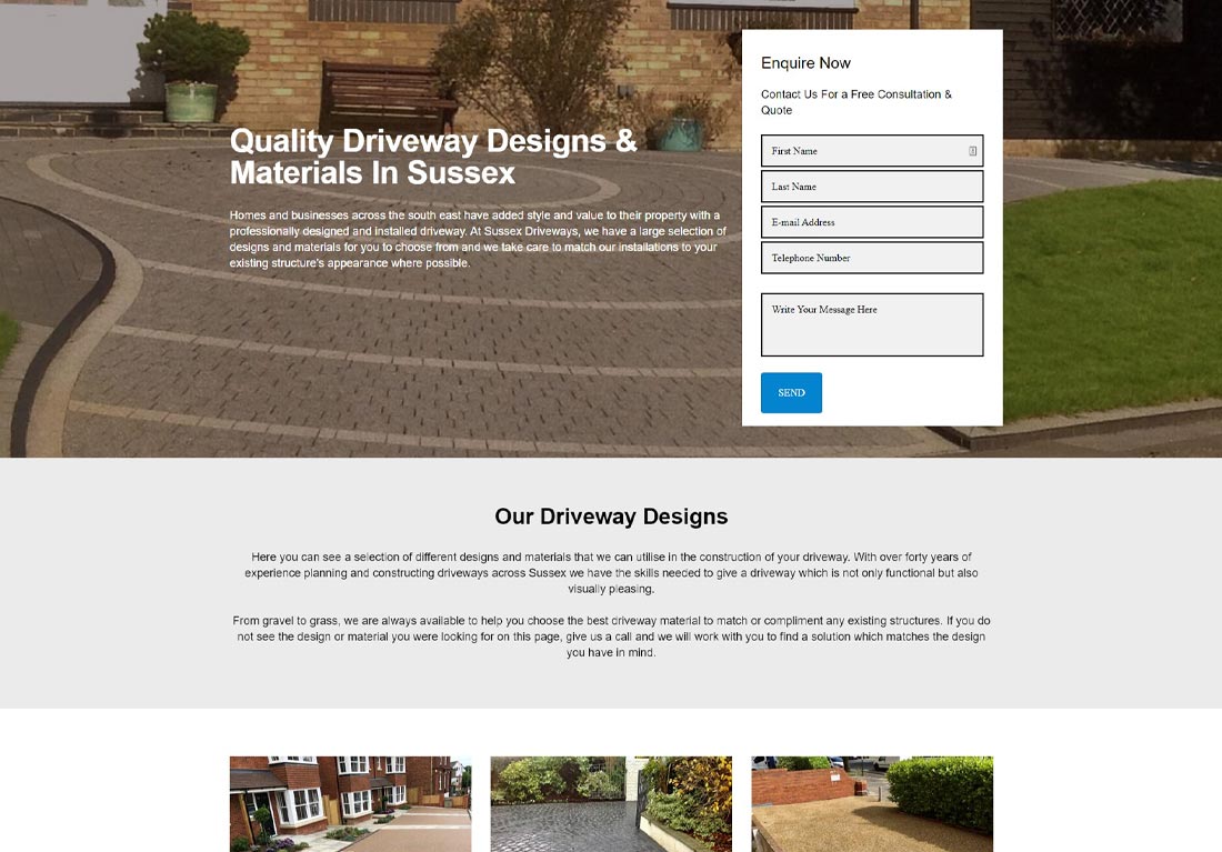 Sussex Driveways website