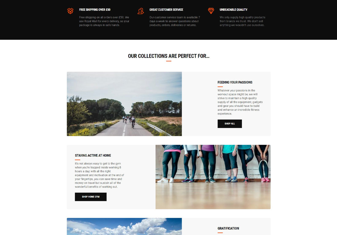 Workout Store website