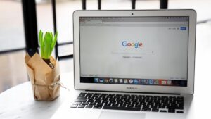 laptop showing Google search home screen