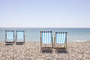 deck chairs on brighton beach